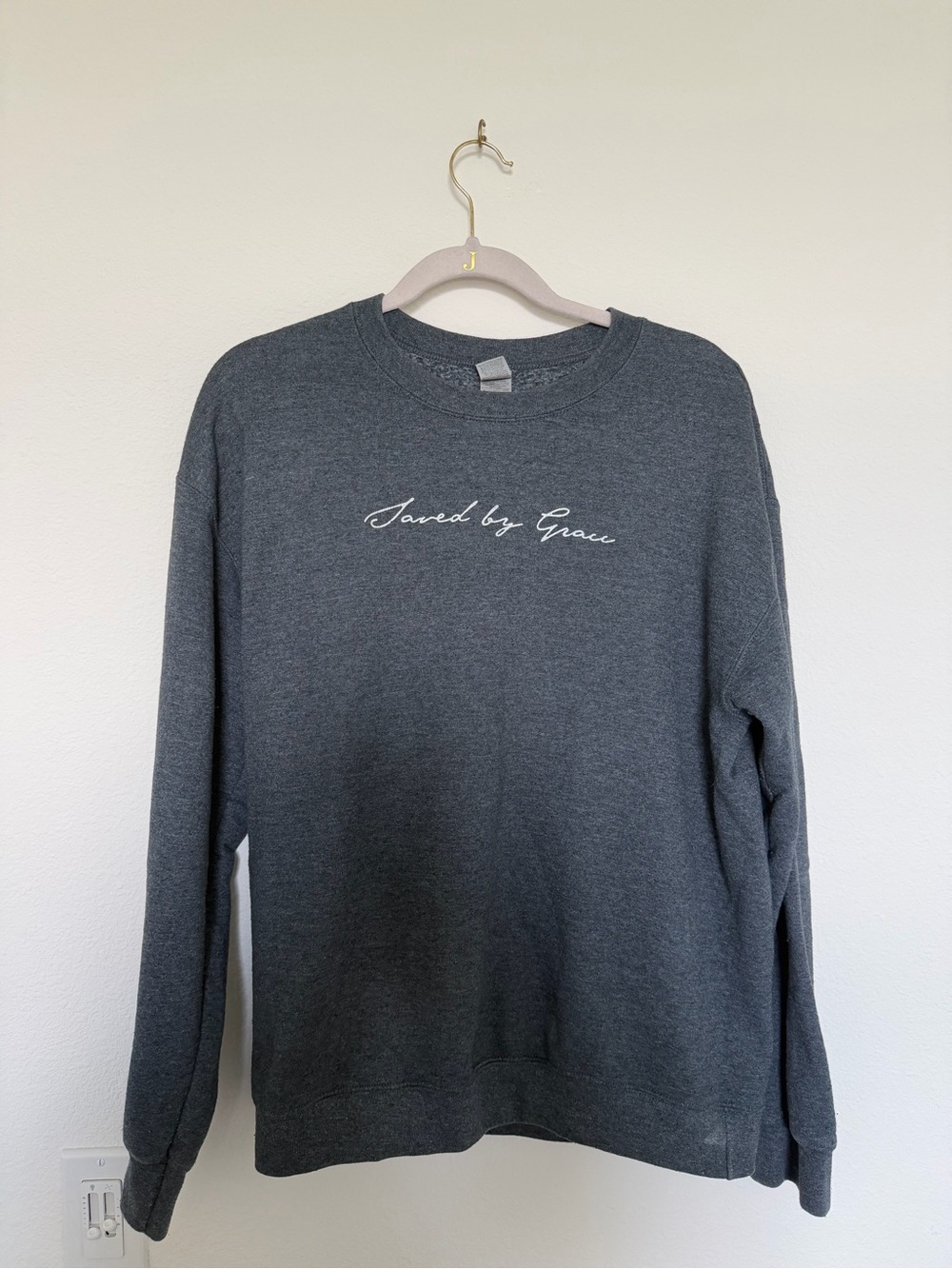 Gildan Christian Crewneck “Saved By Grace” Size Medium